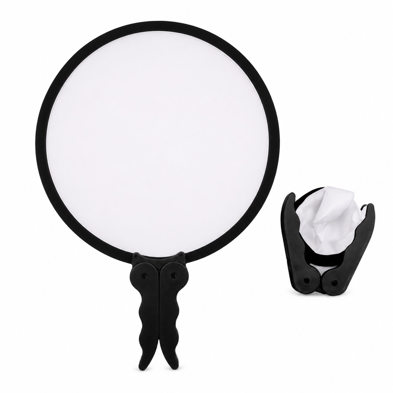 Foldable Polyester Disc Fan With Dual Handles — view 2