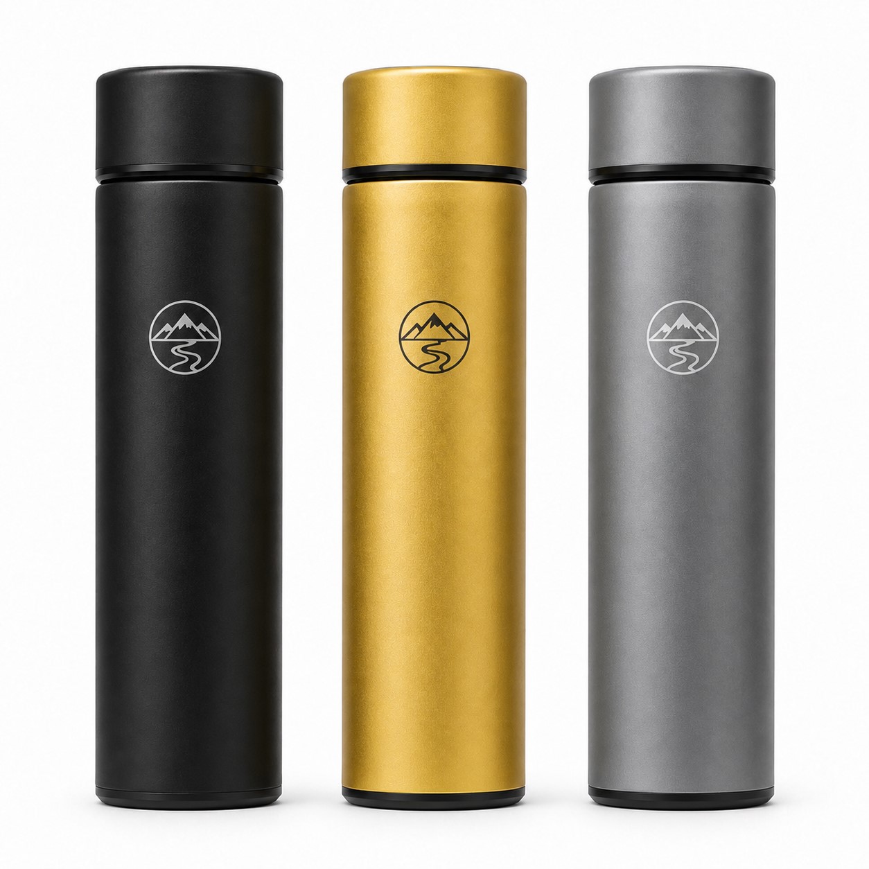 Slim Frosted Steel Water Bottle