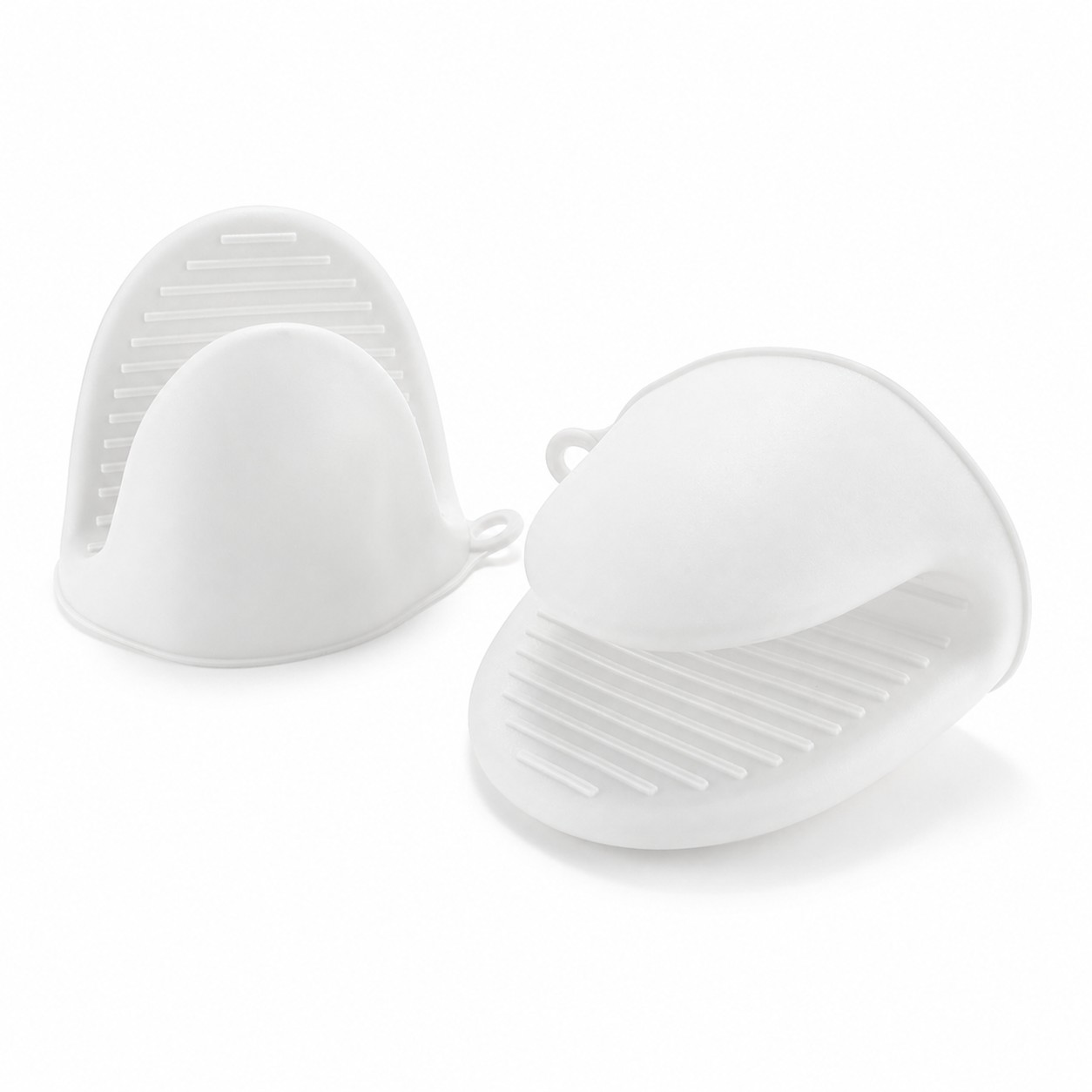 Silicone Finger Grip Oven Clips — White
