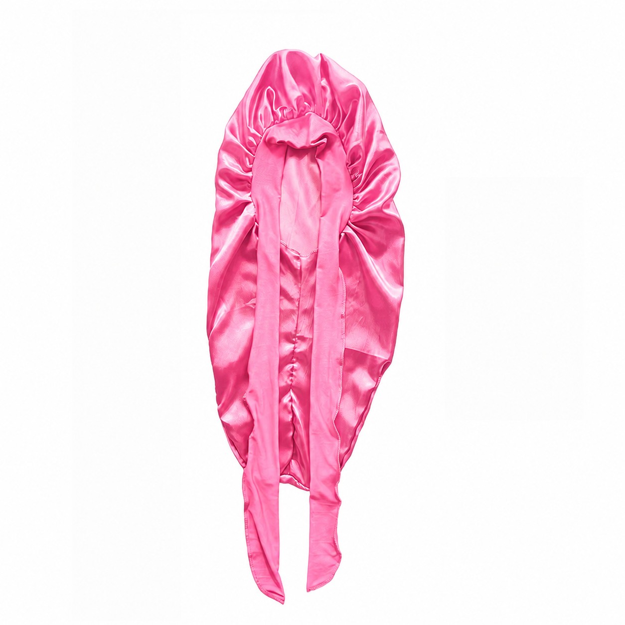 Satin Long Tail Sleep Bonnet — Pink