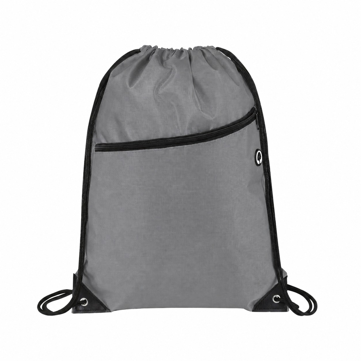 420D Polyester Heavy Drawstring Bag — Gray