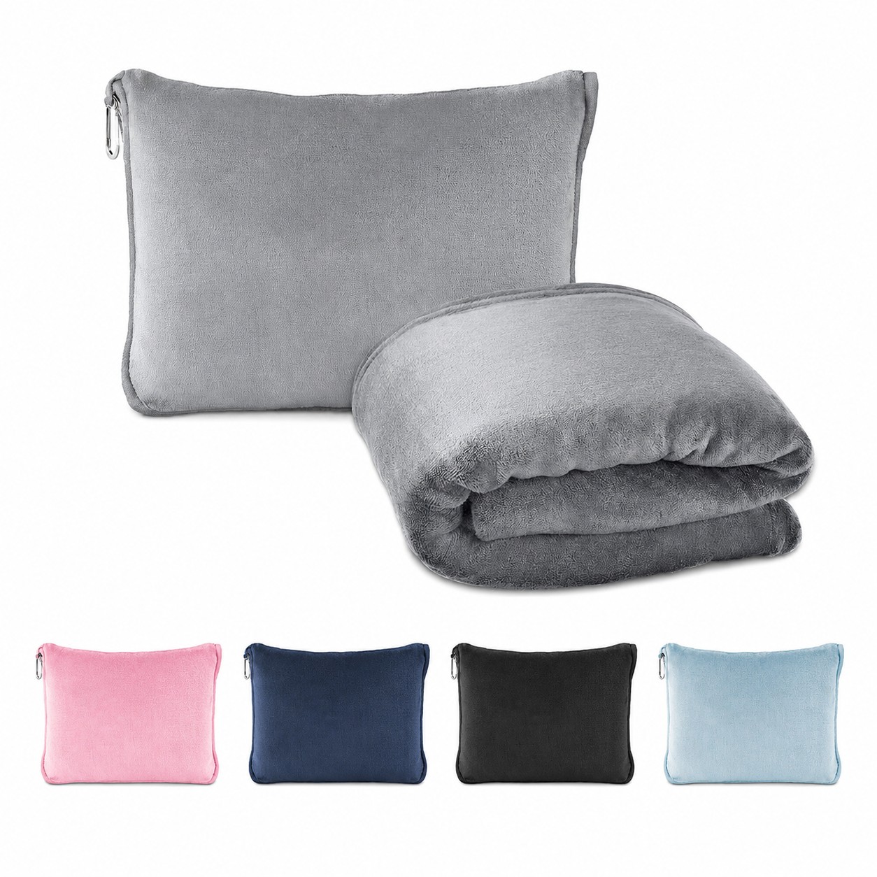 Fleece Travel Blanket Pouch Set