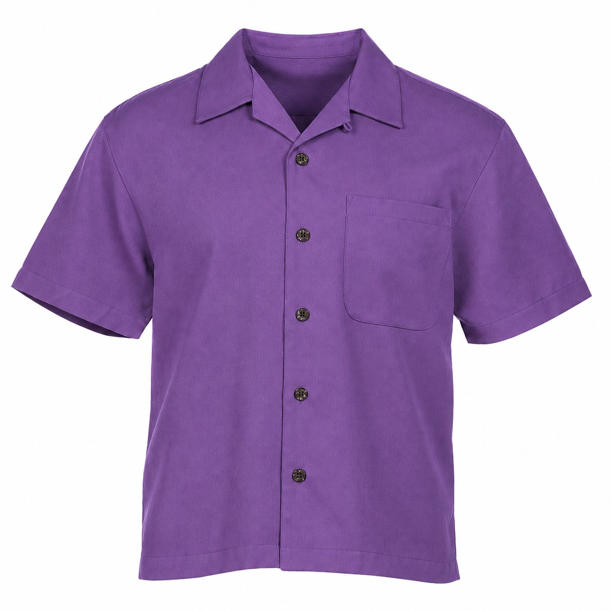 Men's Cotton Polyester Camp Shirt — Purple