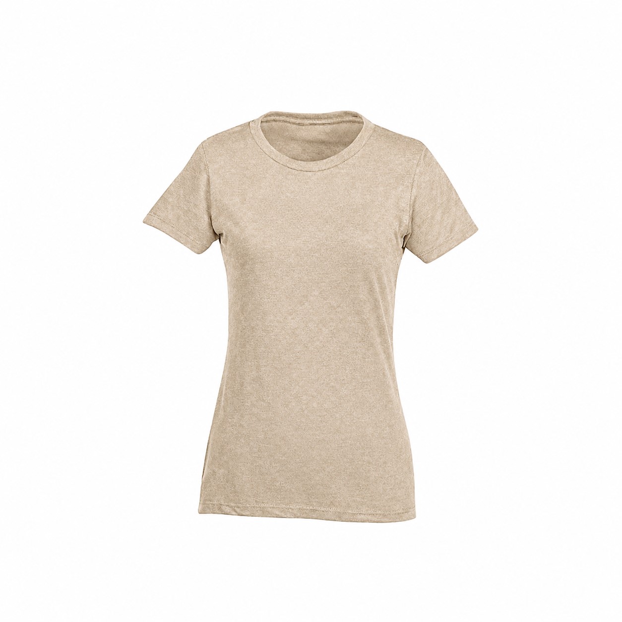 Ladies Cotton Polyester Crew Tee — Beige