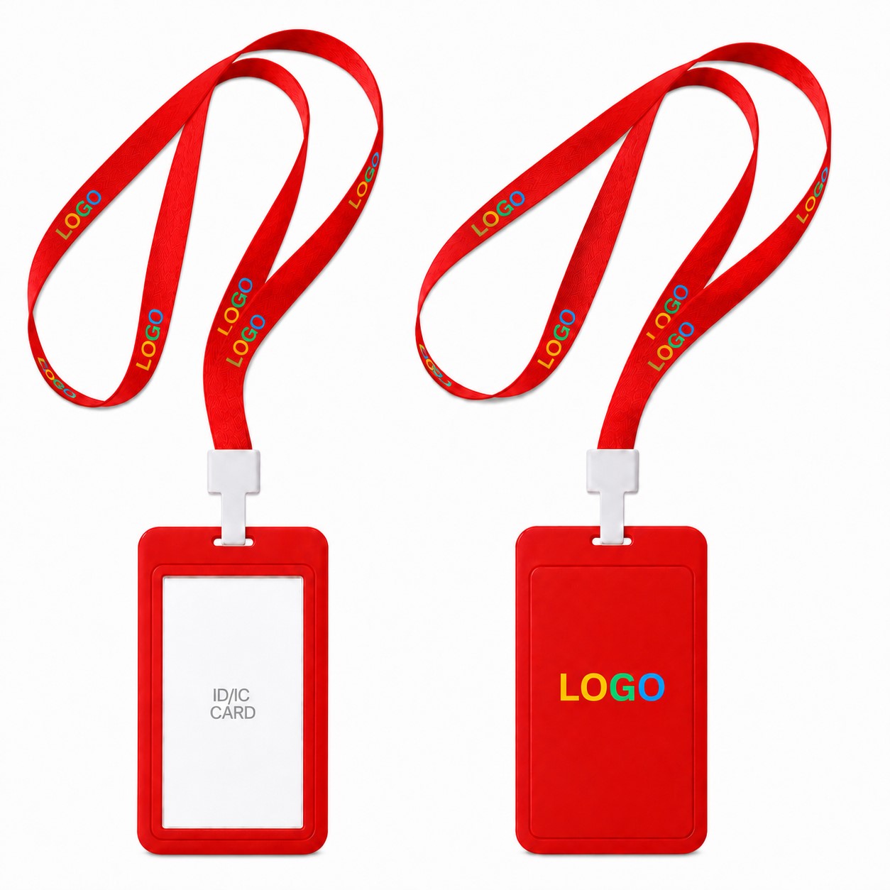 Polypropylene ID Card Holder With Polyester Lanyard