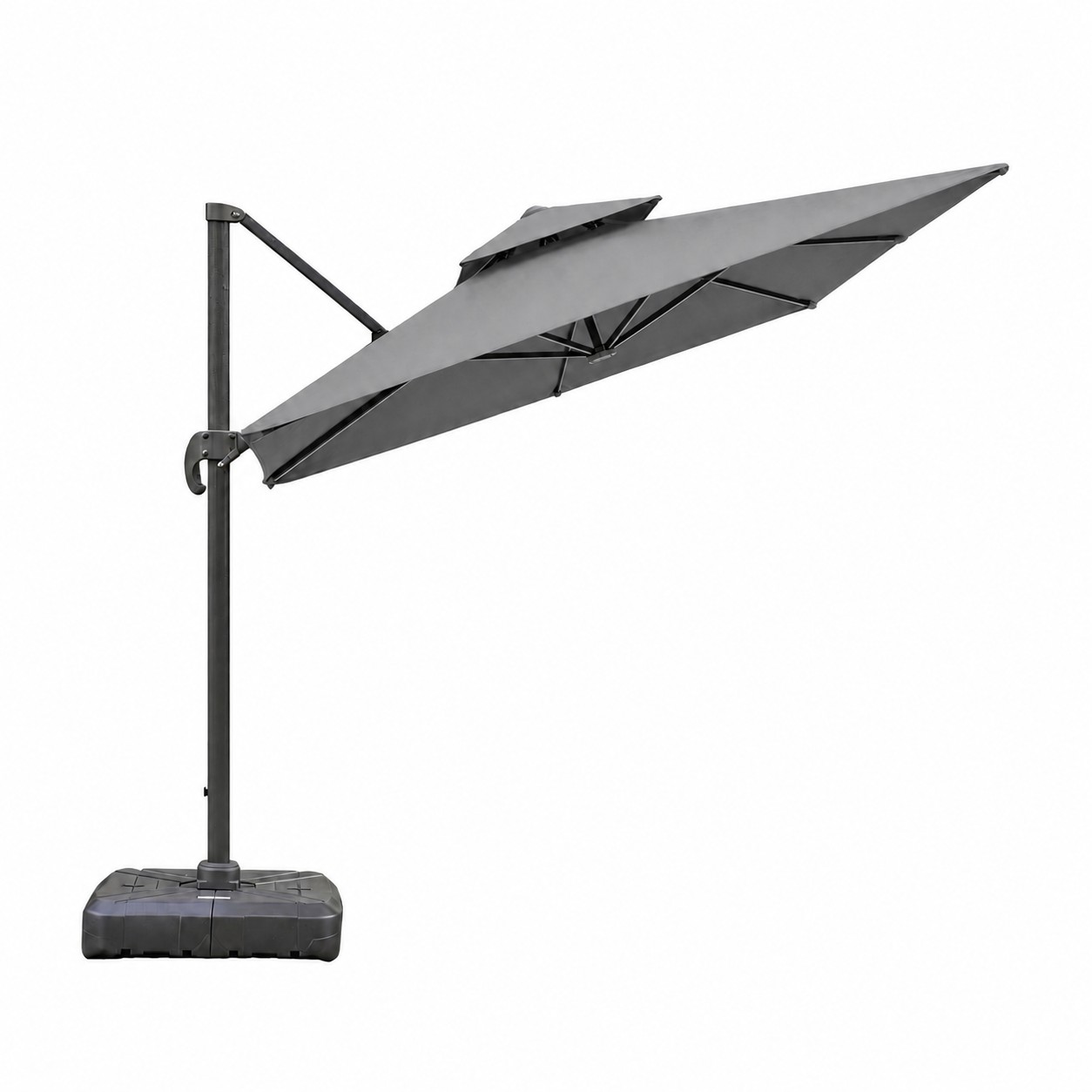 Square Cantilever Patio Umbrella — Pewter Gray