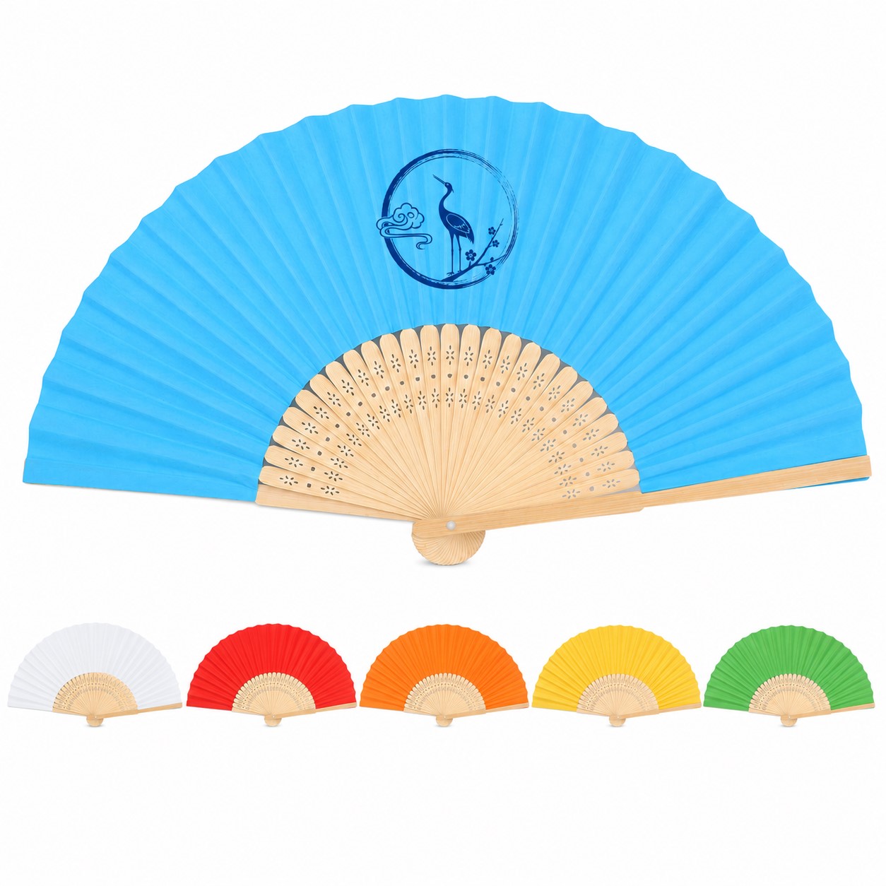 Two Sided Blank Paper Folding Fan