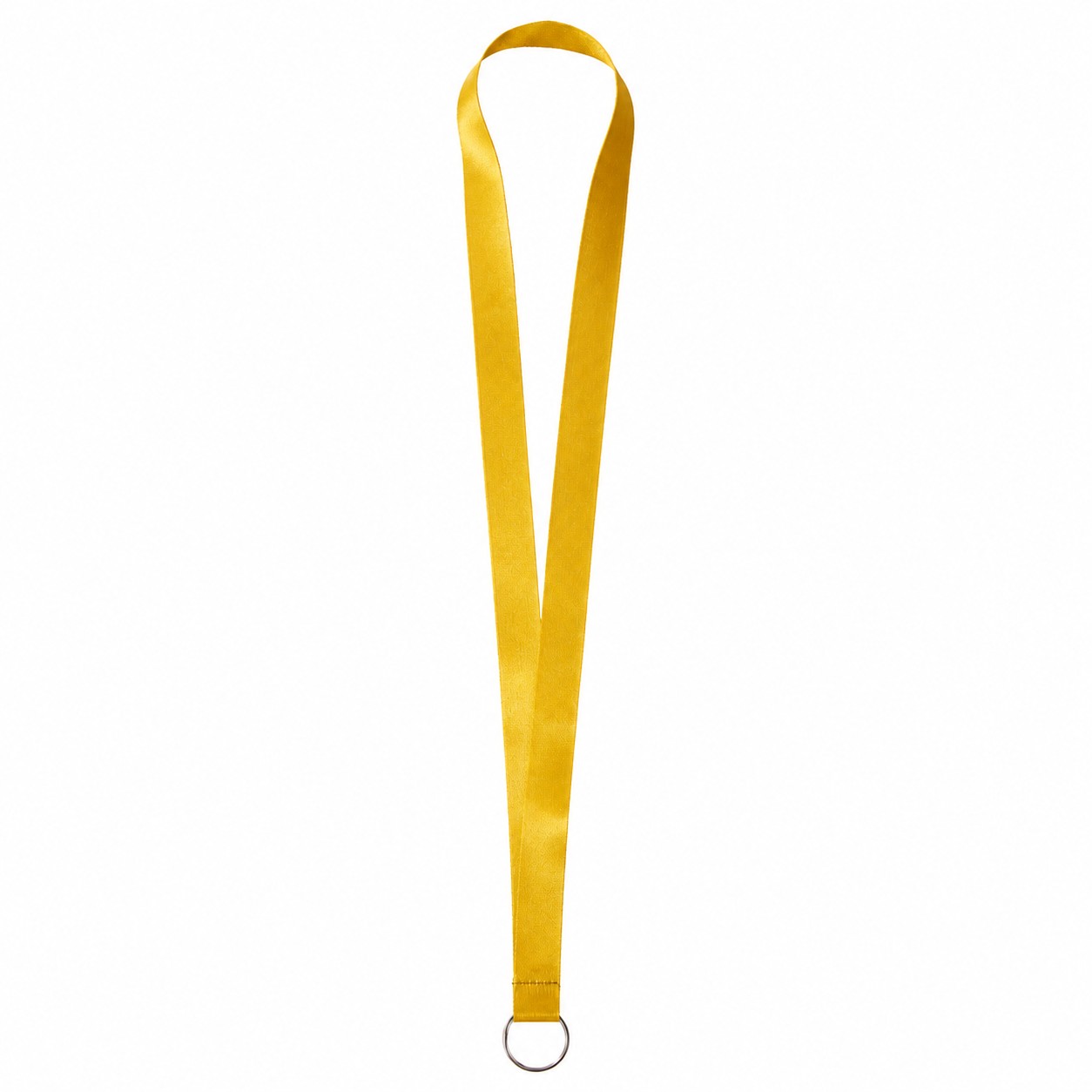 Satin Polyester Split Ring Lanyard — Gold