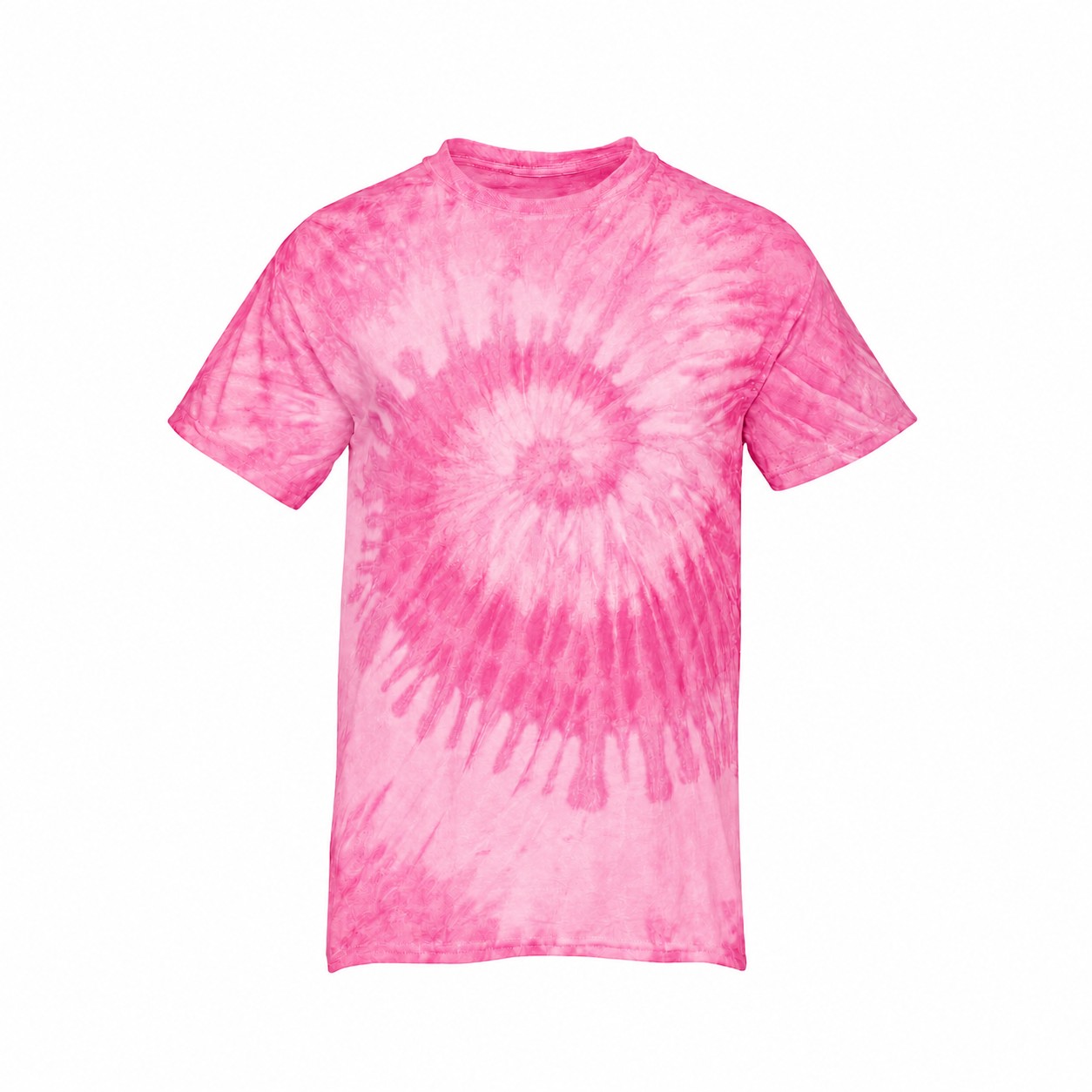 Spiral Tie Dye Cotton T Shirt — Pink