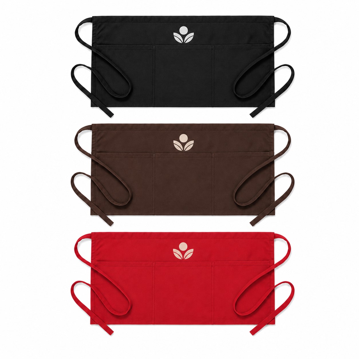 Waterproof Three Pocket Polyester Waist Apron