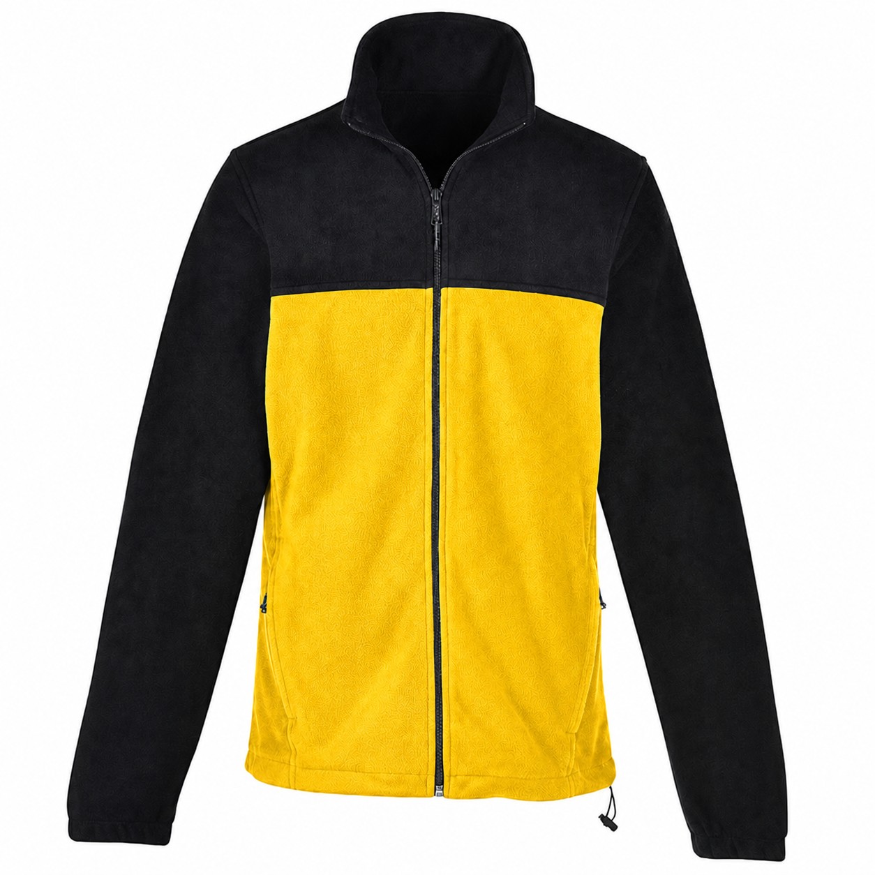 Polyester Full Zip Fleece Jacket — Yellow