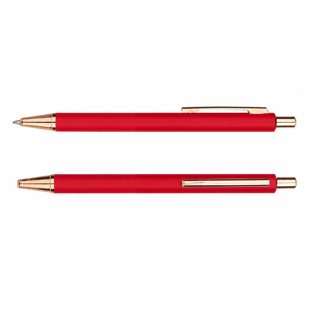 Rose Gold Accent Aluminum Pen — Red