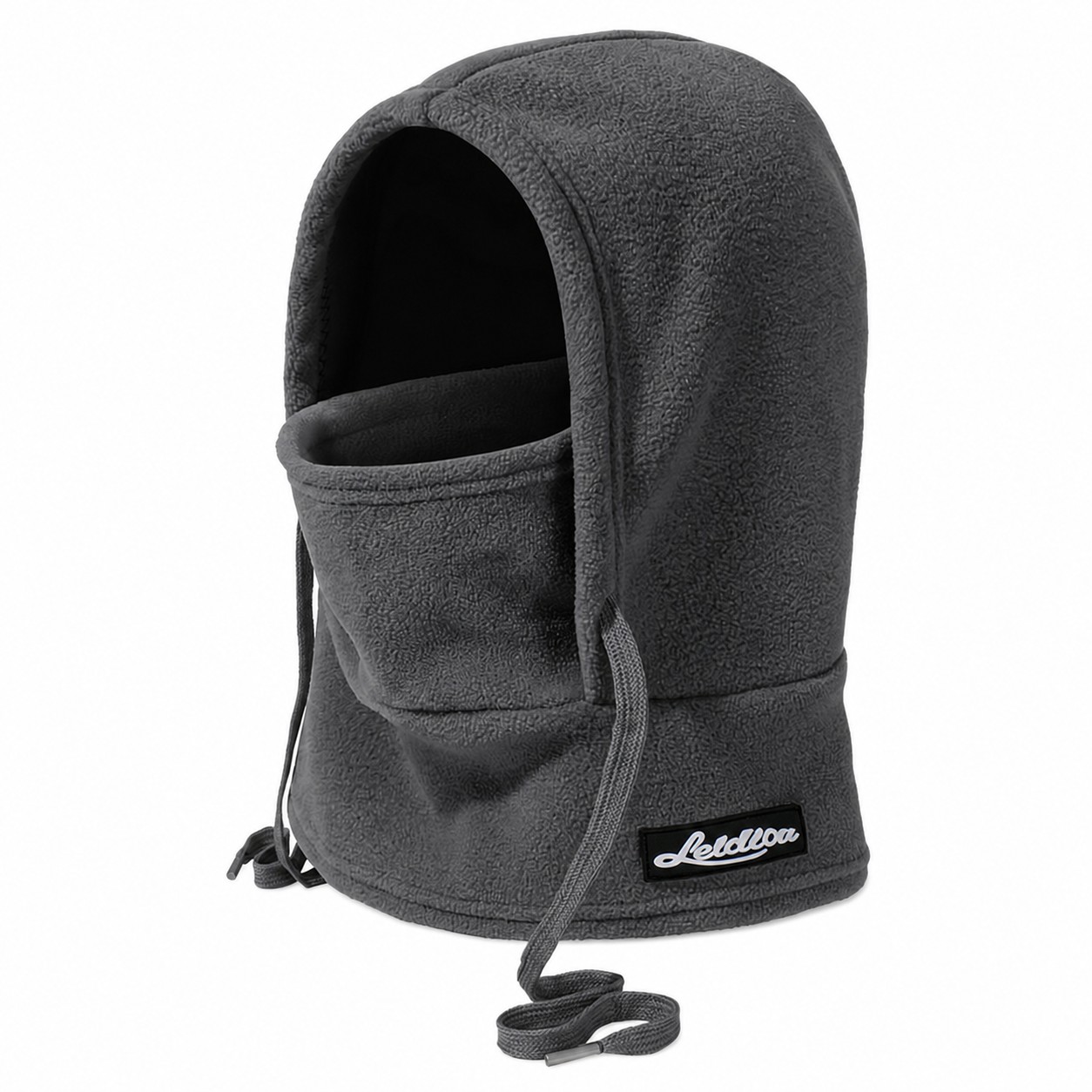 Polar Fleece Hooded Ski Mask — Dark Gray