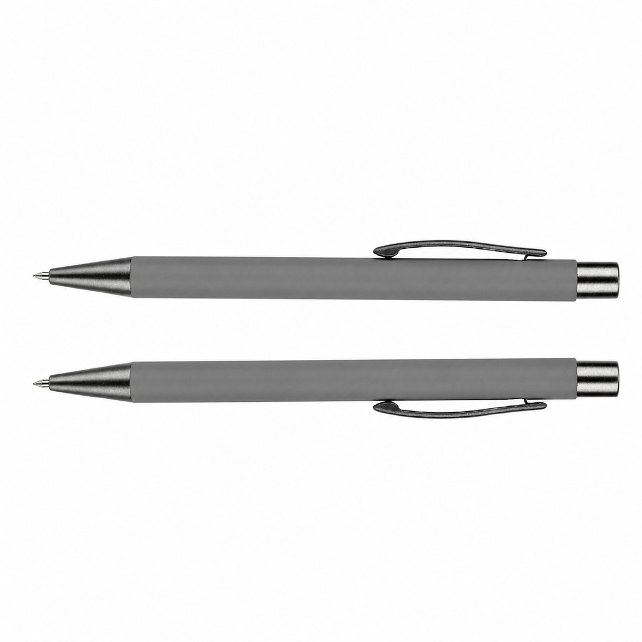 Bowie Rubberized Aluminum Ballpoint Pen — Gray