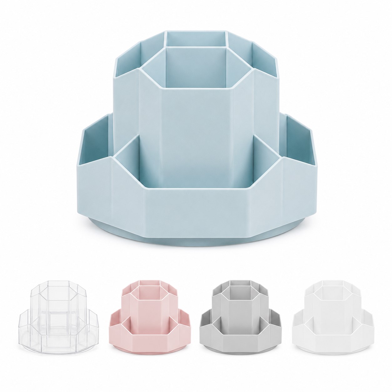 Rotating ABS Pen Organizer With Nine Compartments