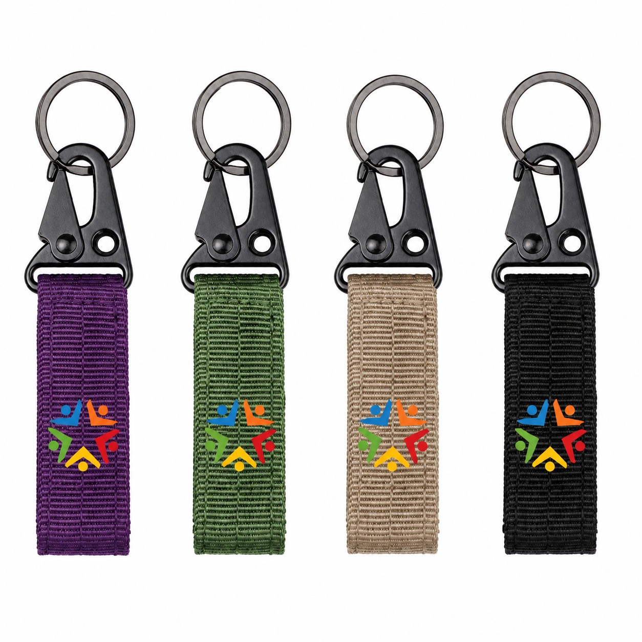 Nylon Webbing Key Fob With Metal Hook