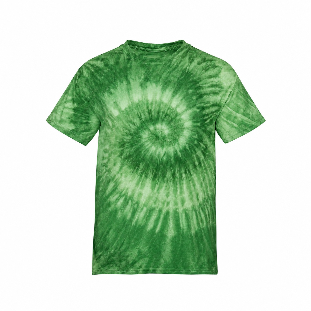 Spiral Tie Dye Cotton T Shirt — Green