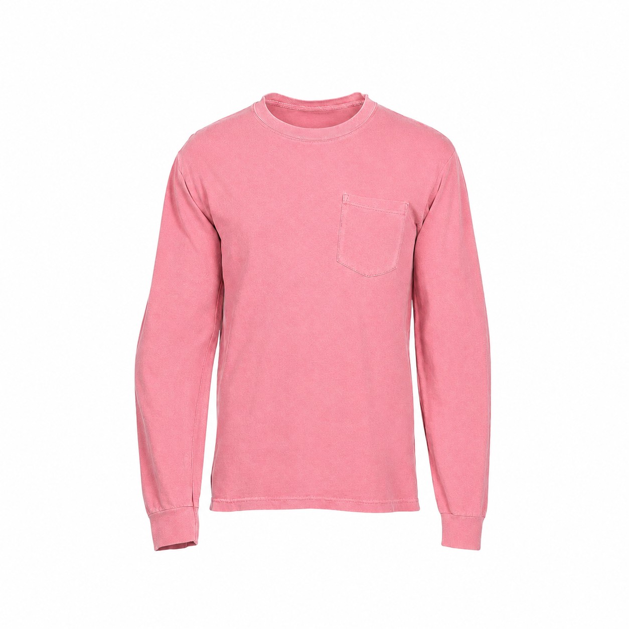 Ringspun Cotton Pocket Long Sleeve Shirt — Pink