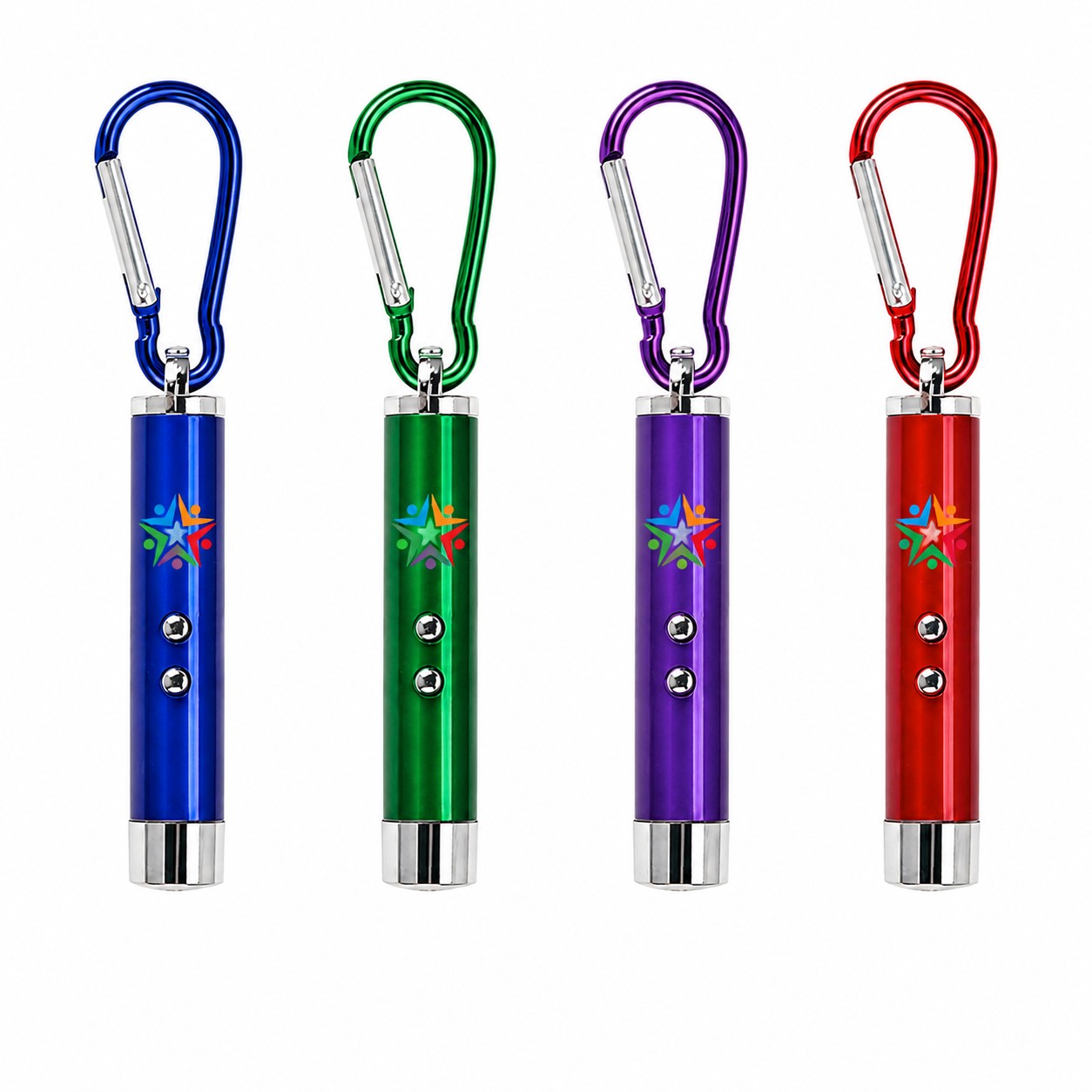 Mini Aluminum Laser Flashlight With Carabiner — view 1