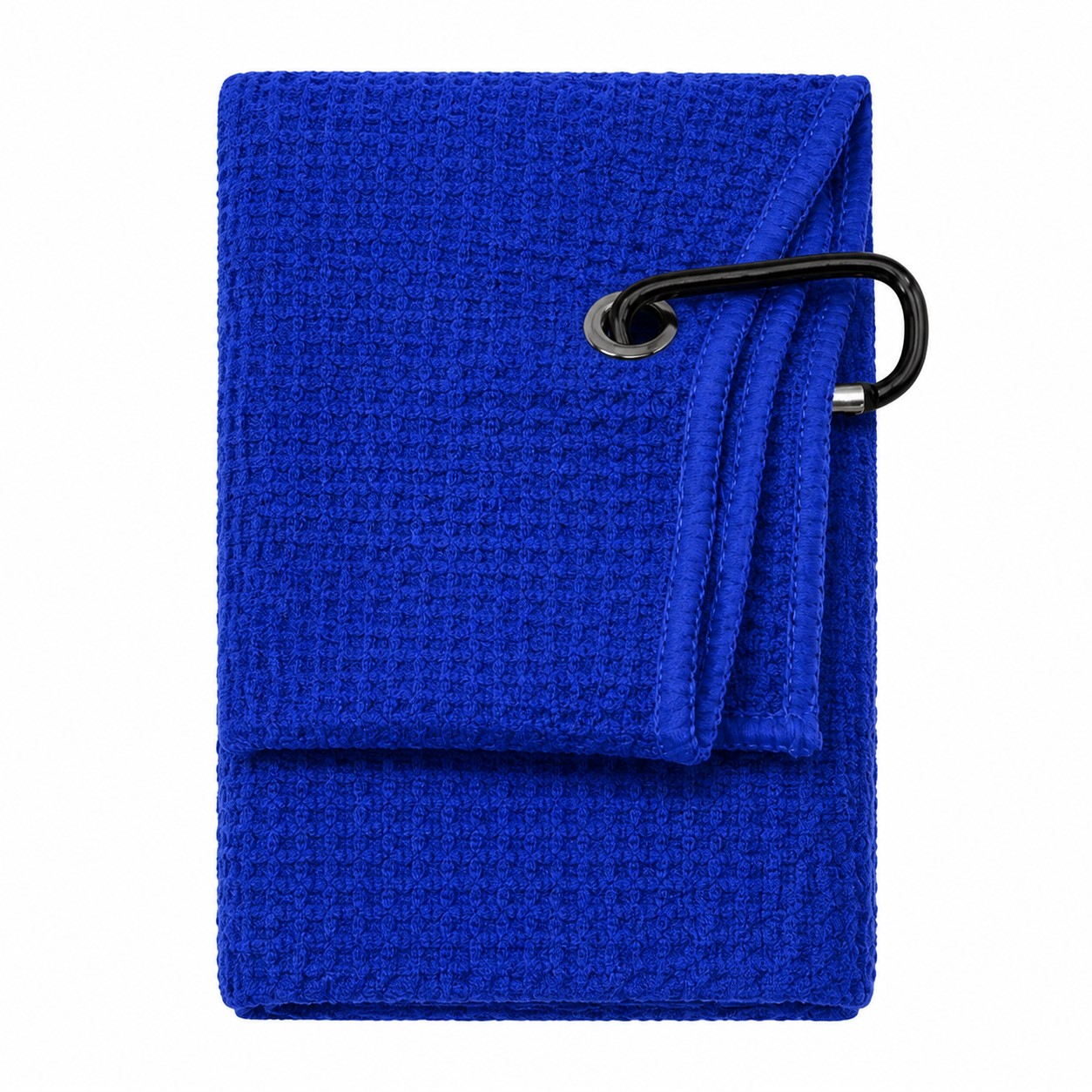 Waffle Microfiber Golf Towel With Metal Hook — view 2