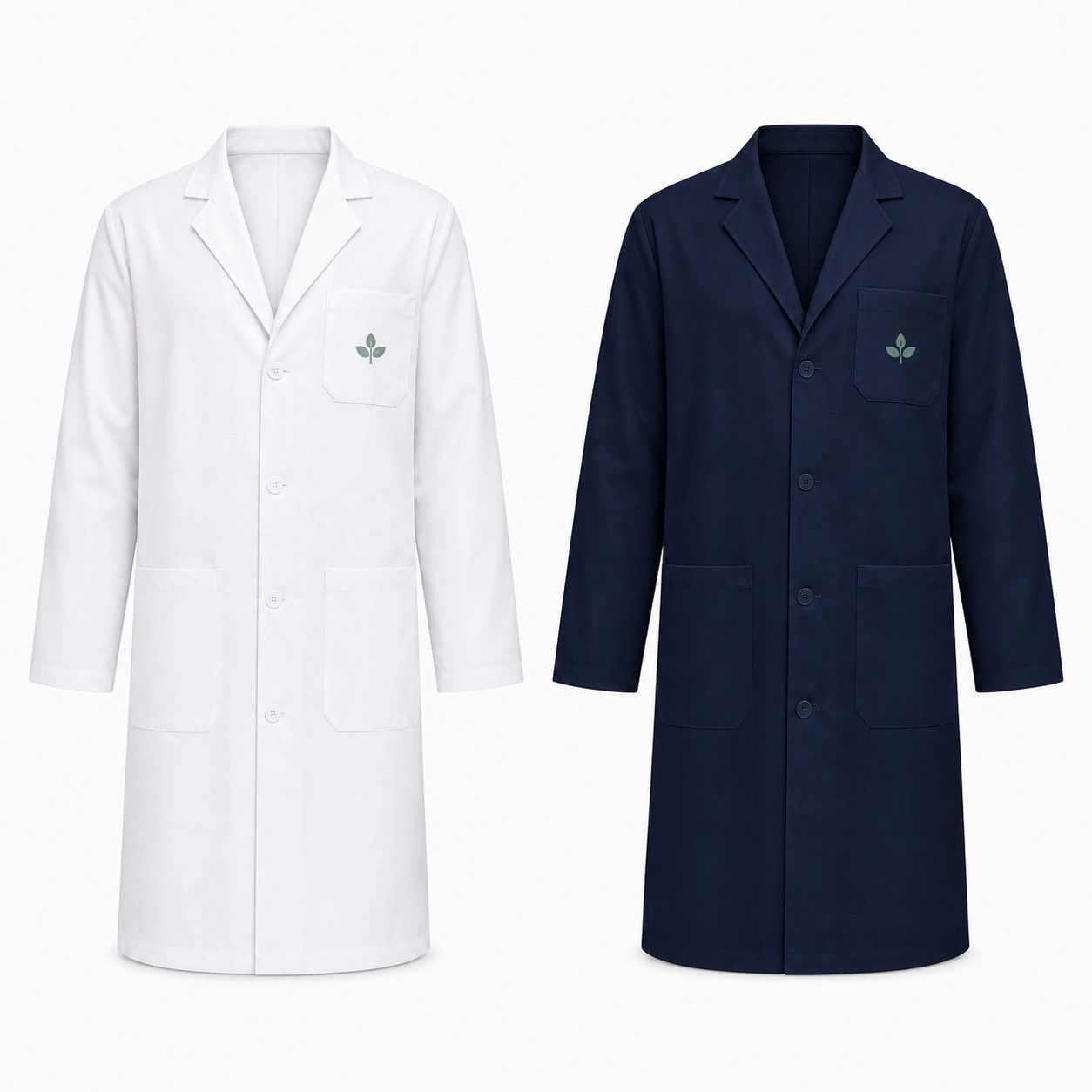 Cotton Blend Three Pocket Lab Coat