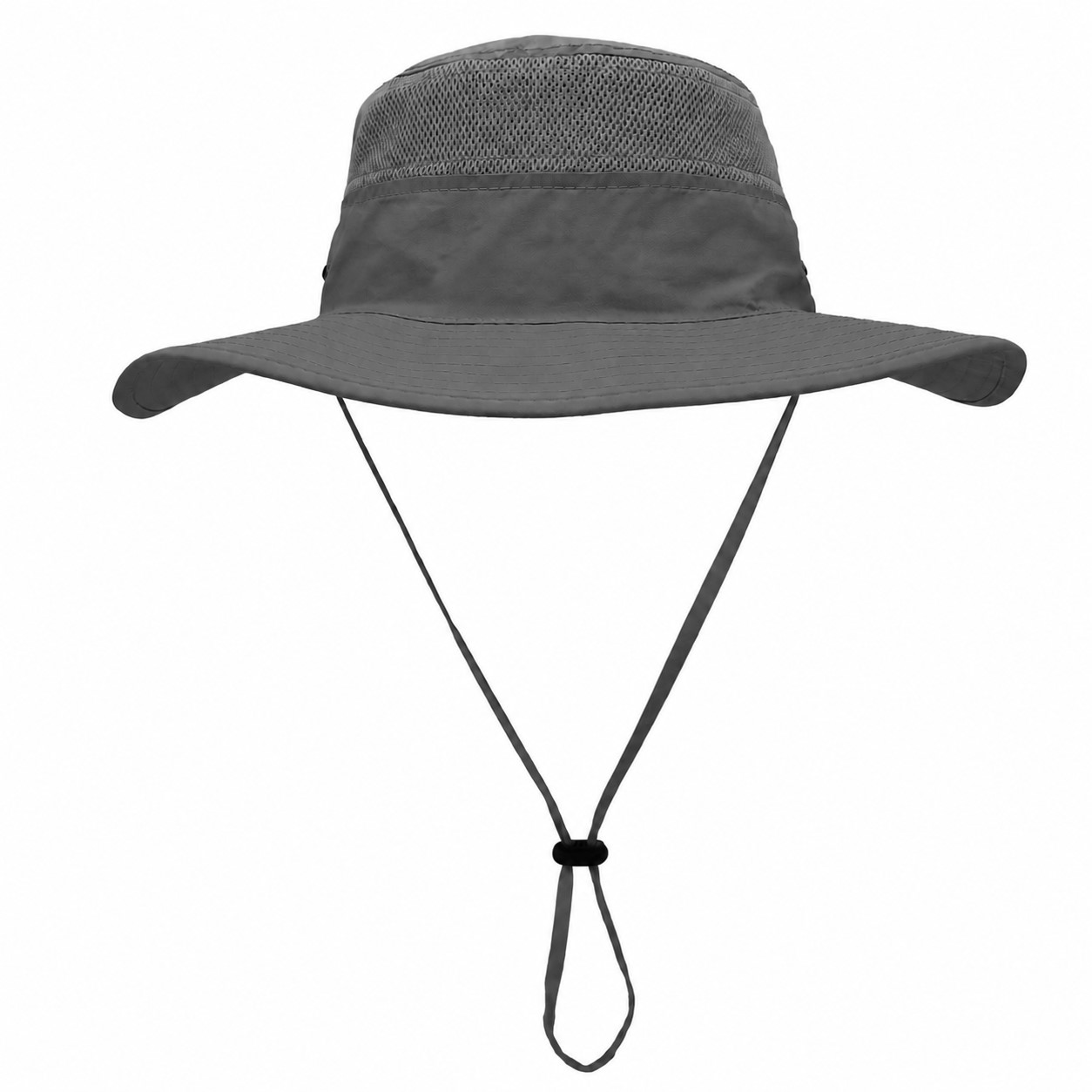 Polyester Wide Brim Safari Hat — Dark Gray