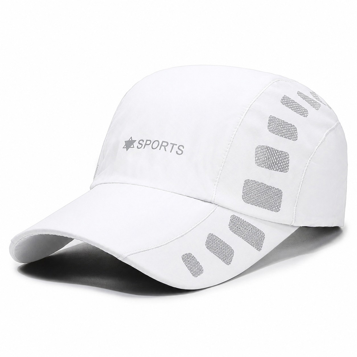 Vented Polyester Running Cap — White