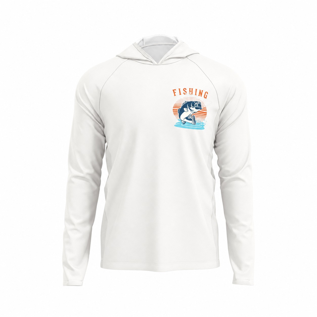 Polyester Mesh Fabric Hoodie — White