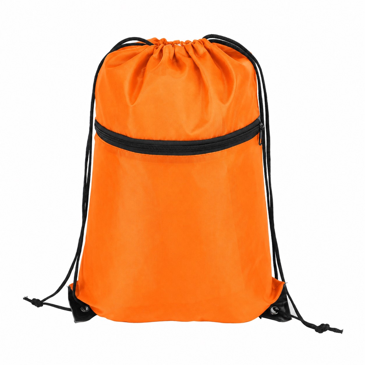 210D Polyester Roomy Drawstring Bag — Orange