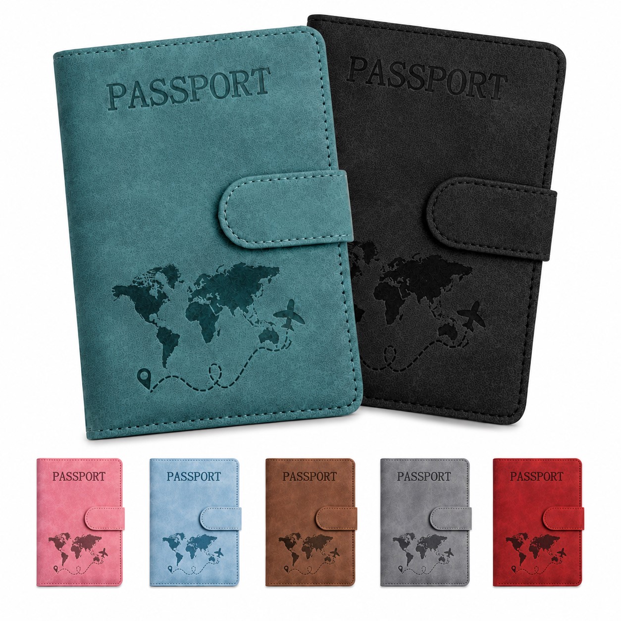 PU Passport Wallet With Magnetic Clasp