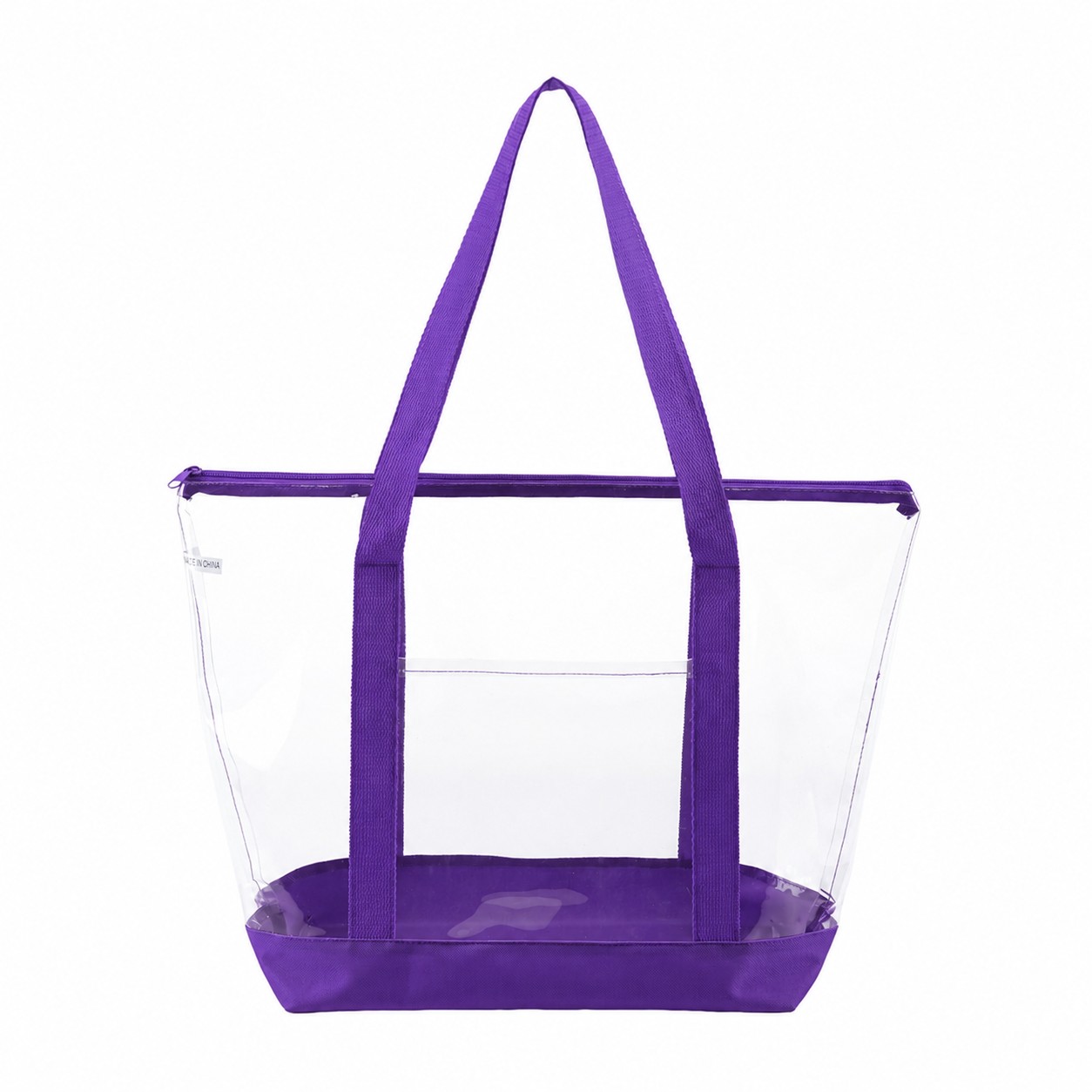 600D Polyester Zippered Storage Tote Bag — Purple