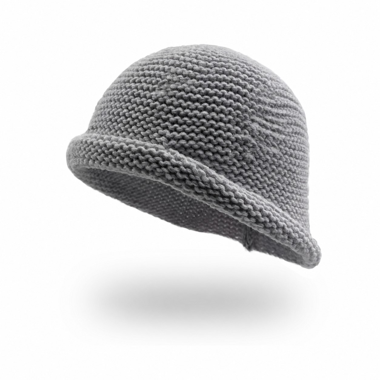 Wool Blend Rolled Cuff Bucket Hat — Gray