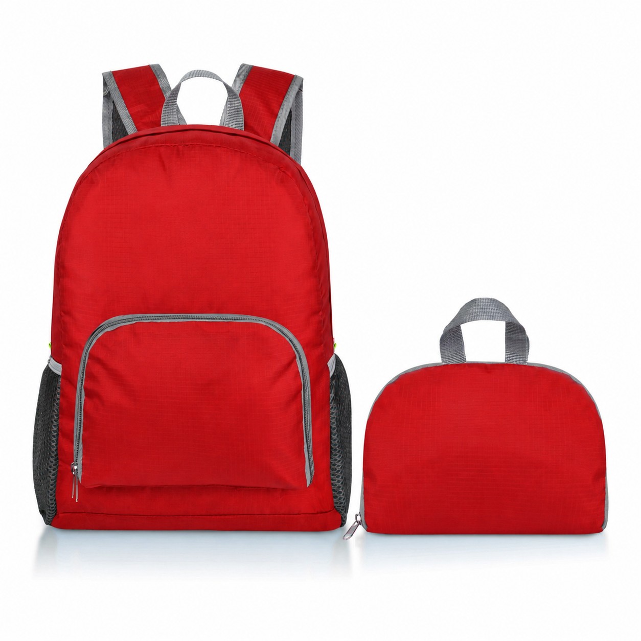 210D Ripstop Polyester Adjustable Strap Backpack — Red