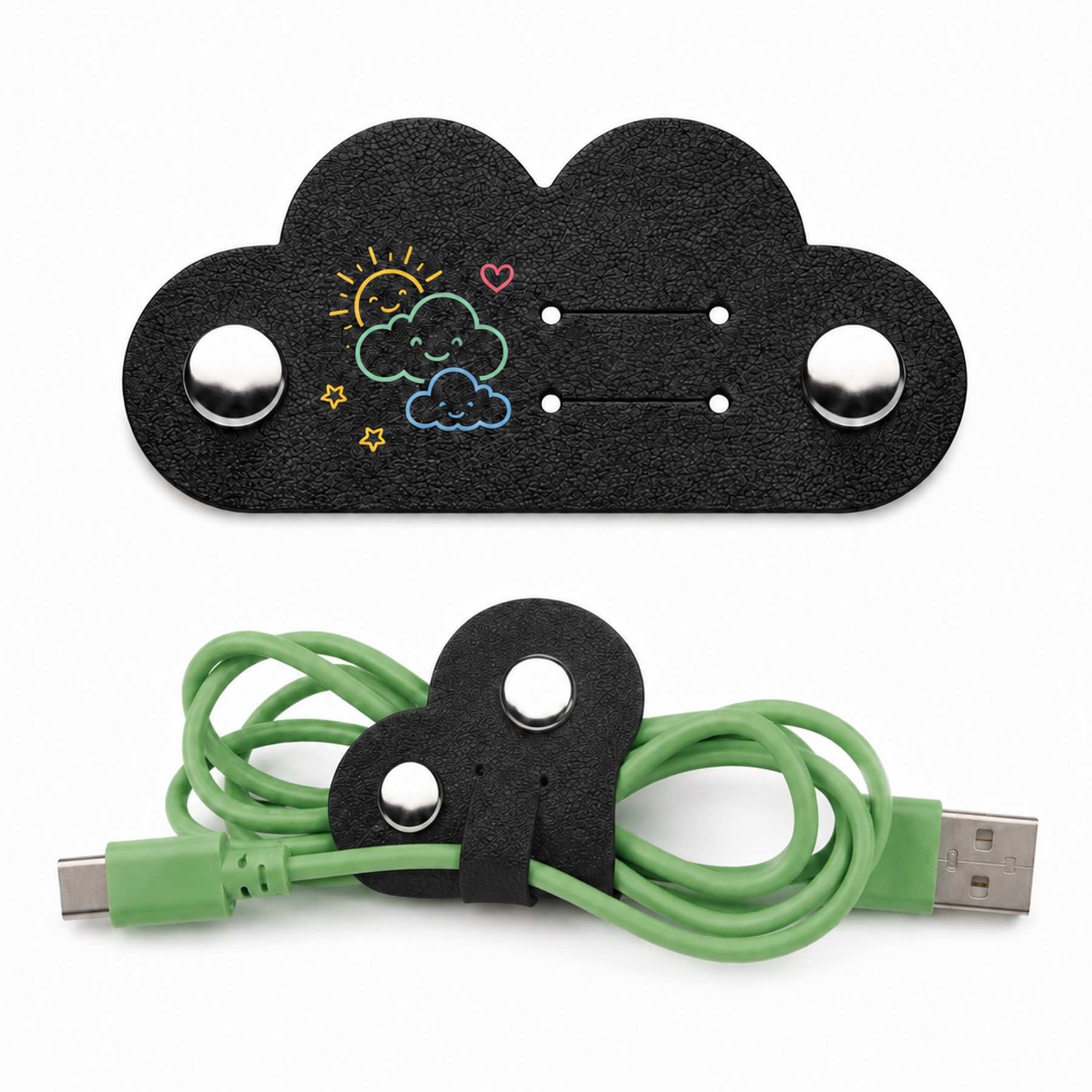Heart Shaped PU Leather Cable Organizer