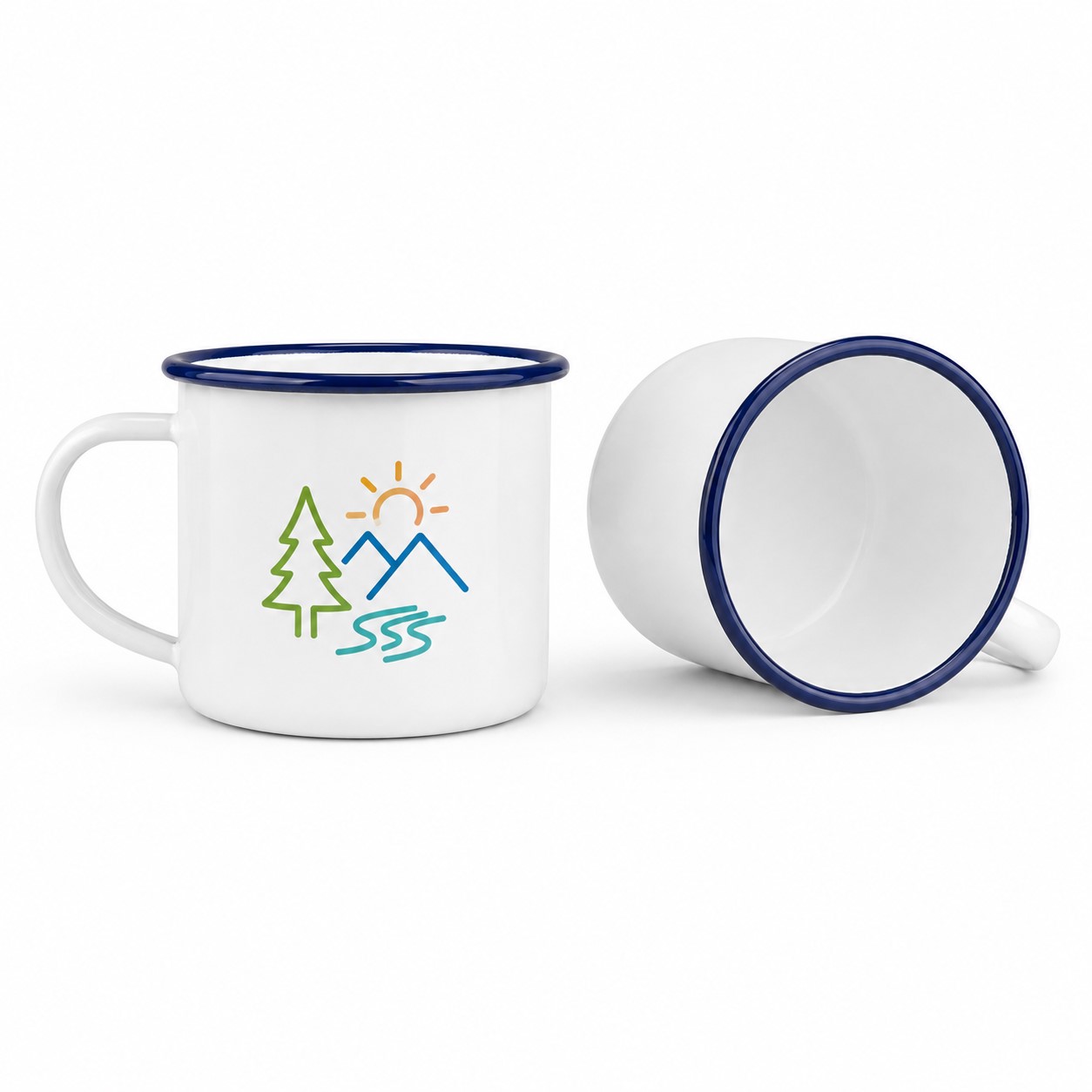 Rolled Rim 12 Oz Enamel Camp Mug