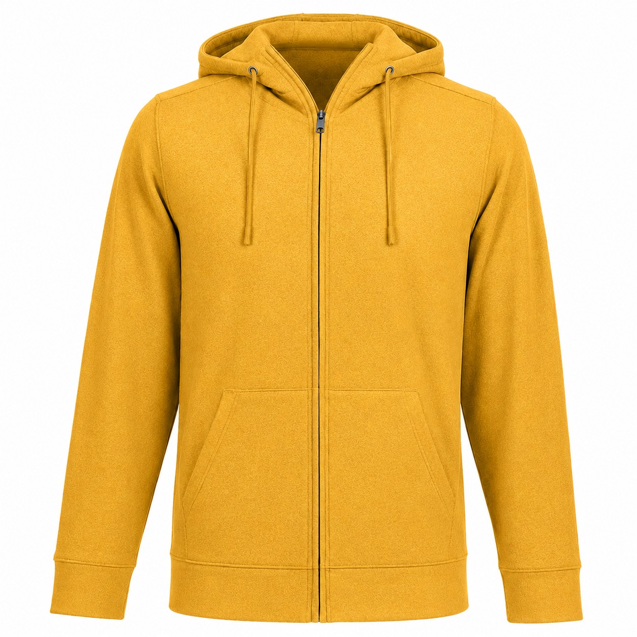 Polyester Spandex Full Zip Hoodie — Gold