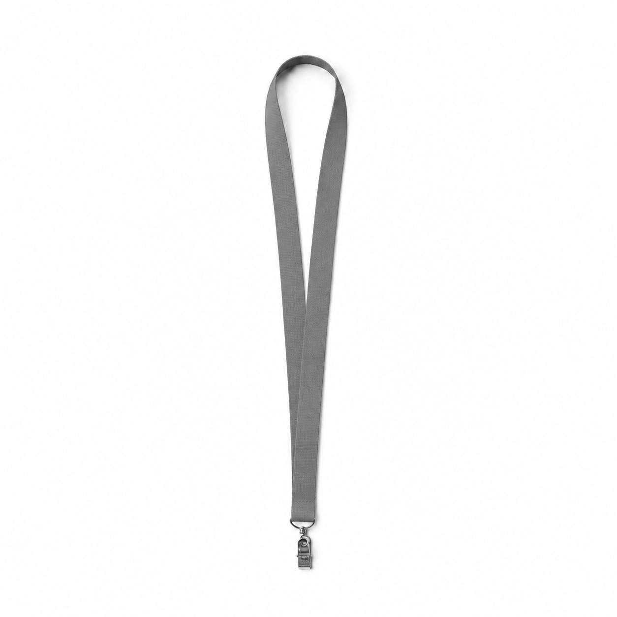 Polyester Bulldog Clip Badge Lanyard — Gray