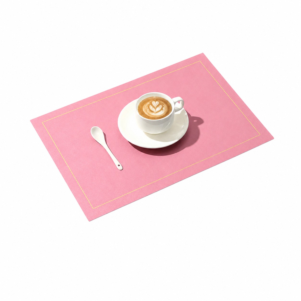 Embossed Leather Dining Placemat — Pink