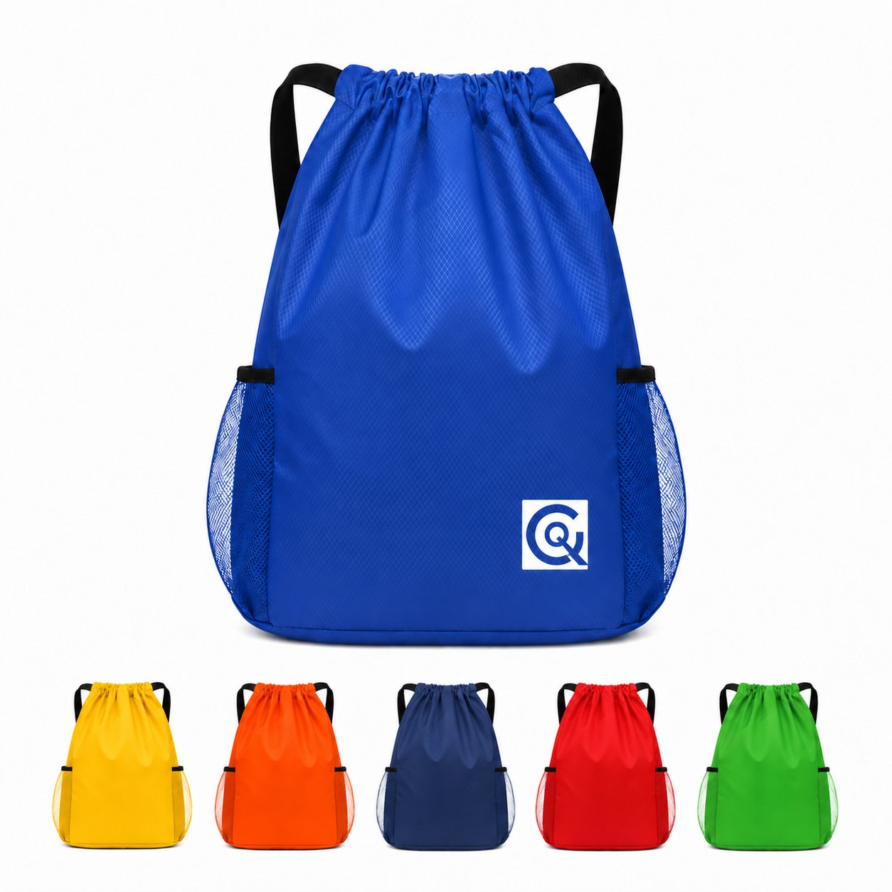 Waterproof Nylon Mesh Pocket Drawstring Backpack