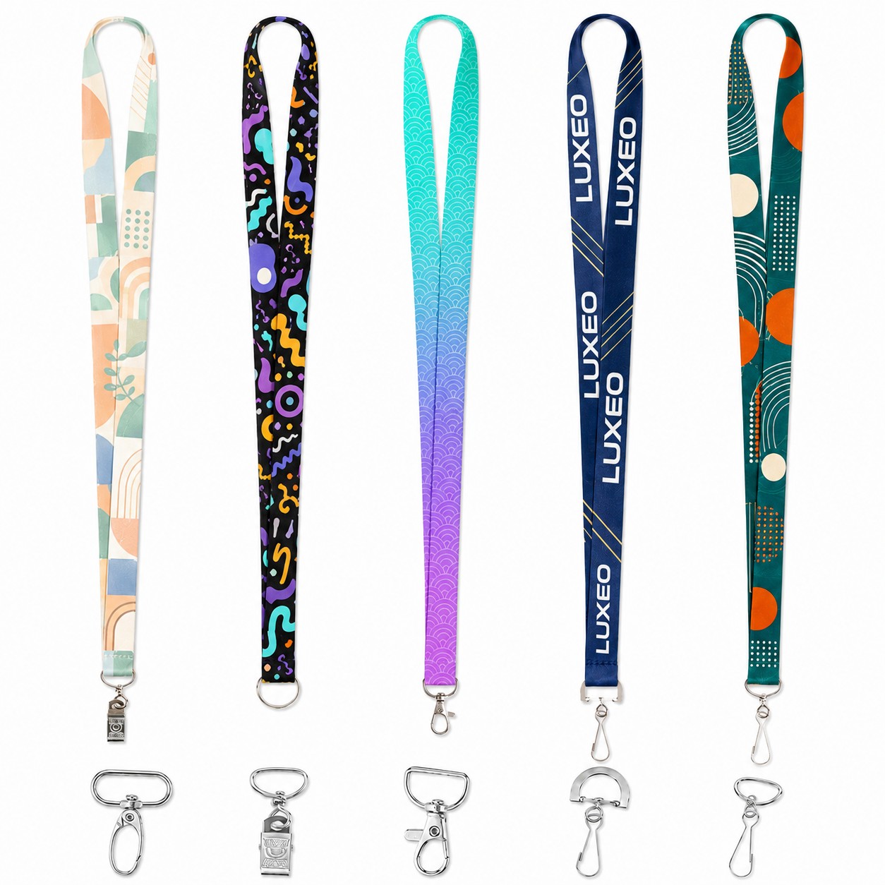 Polyester Badge Holder Lanyard With Attachments