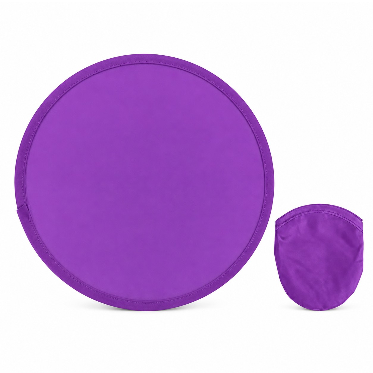 Foldable Nylon Flying Disc With Pouch — Purple