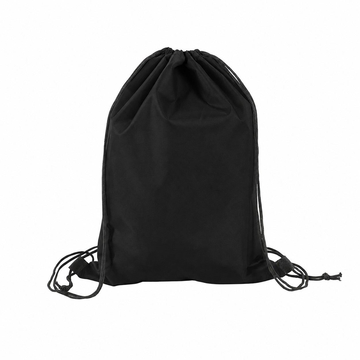 210D Polyester Drawstring Bag — Black