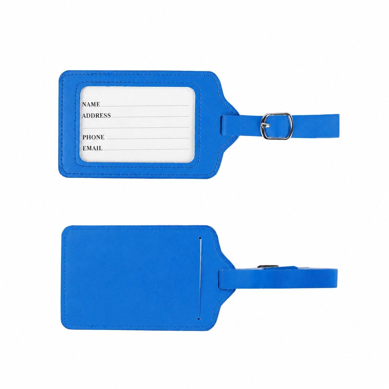 PU Leather Window Luggage Tag — Blue