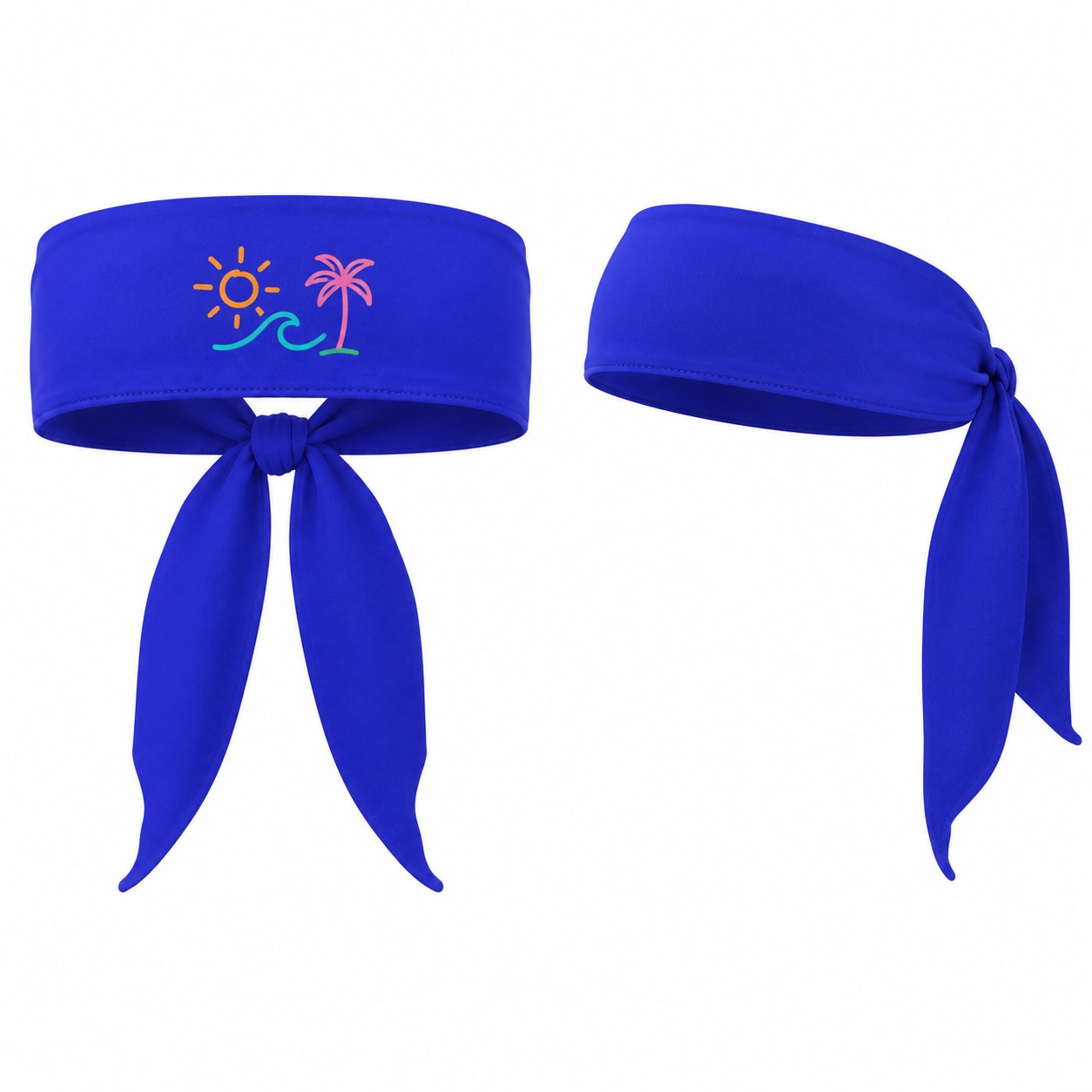 Tie End Polyester Spandex Sports Sweatband