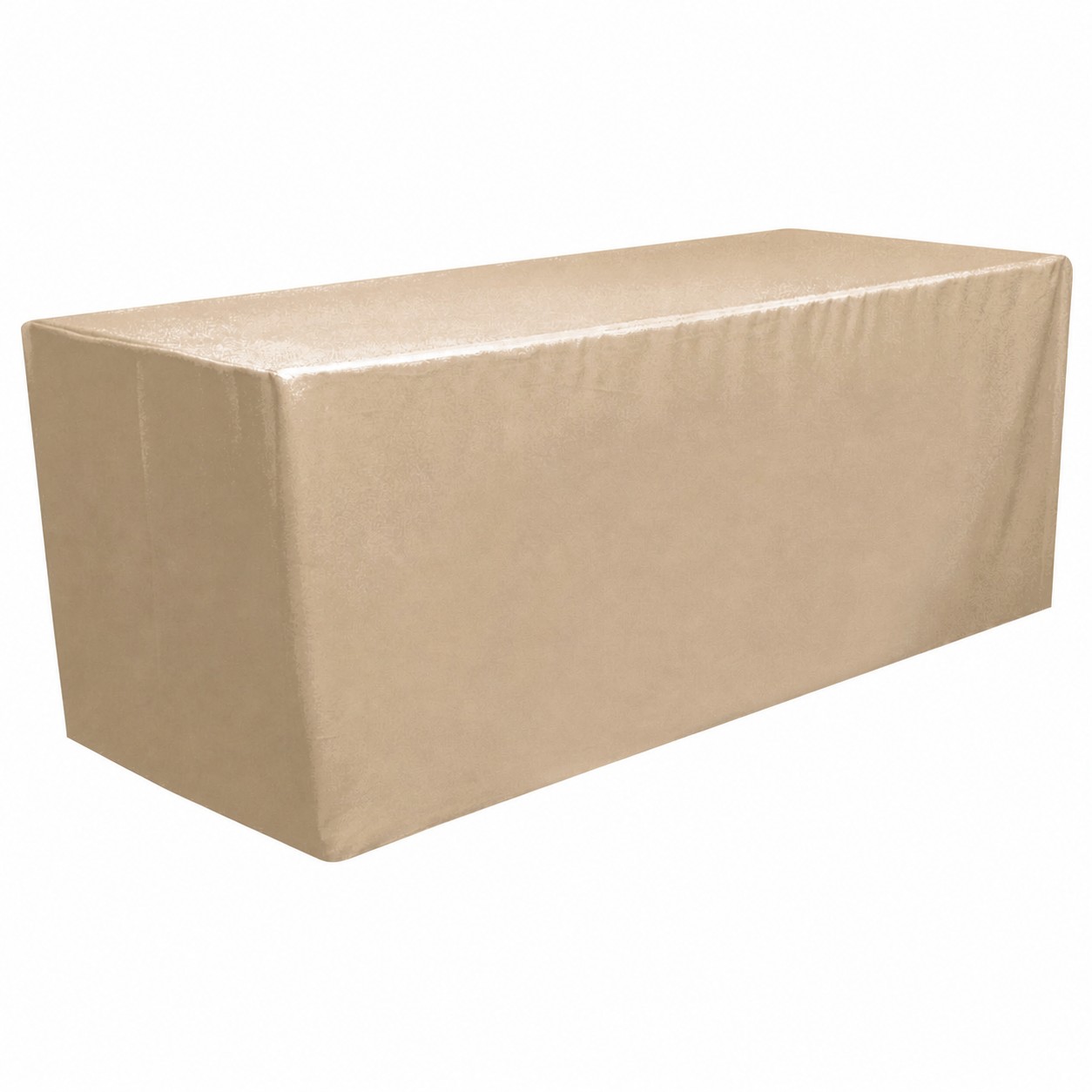 6-Foot Fitted Polyester Table Cover — Tan Beige