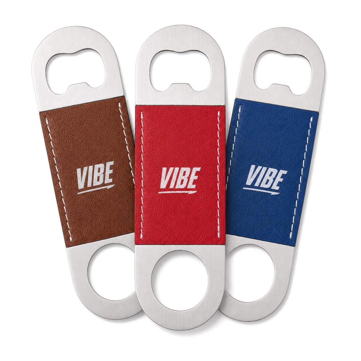 Double End Stainless Steel Bottle Opener With PU Handle