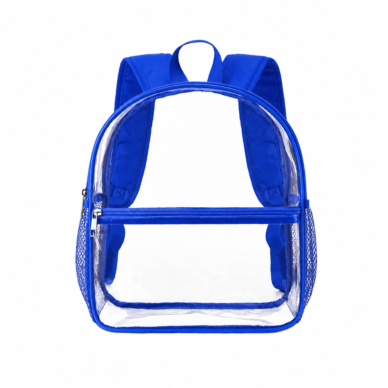Wide Strap Clear Backpack — Royal Blue