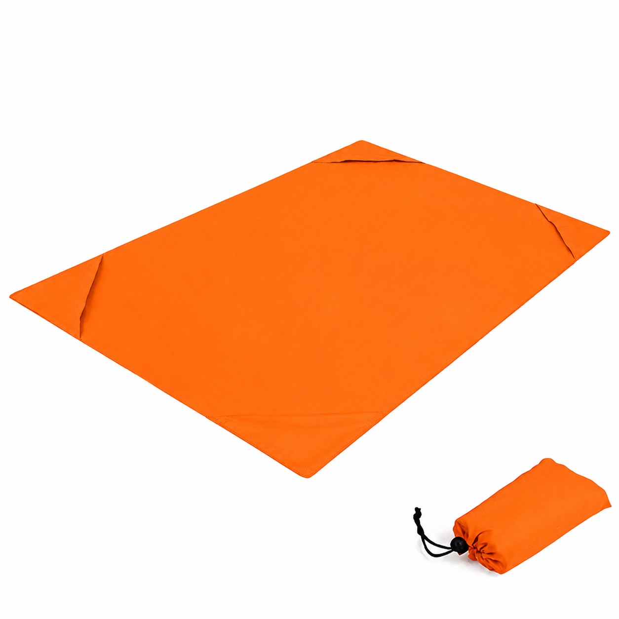 Foldable Polyester Beach Blanket — Orange