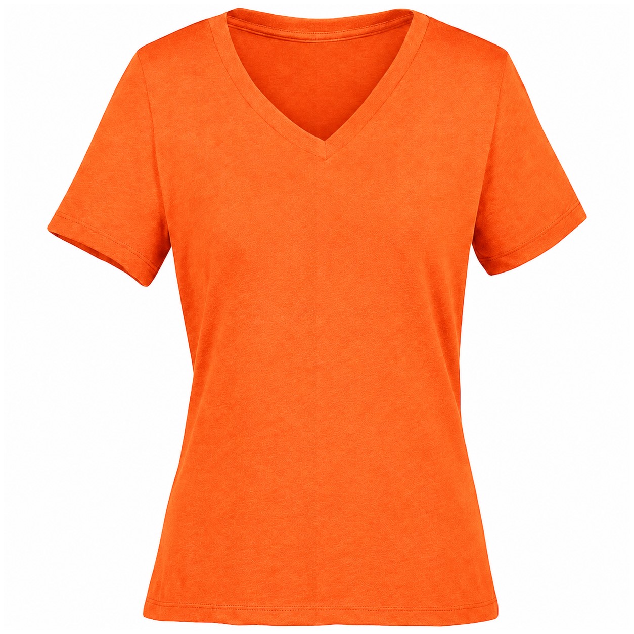 Relaxed Ladies V Neck Heather Tee — Orange