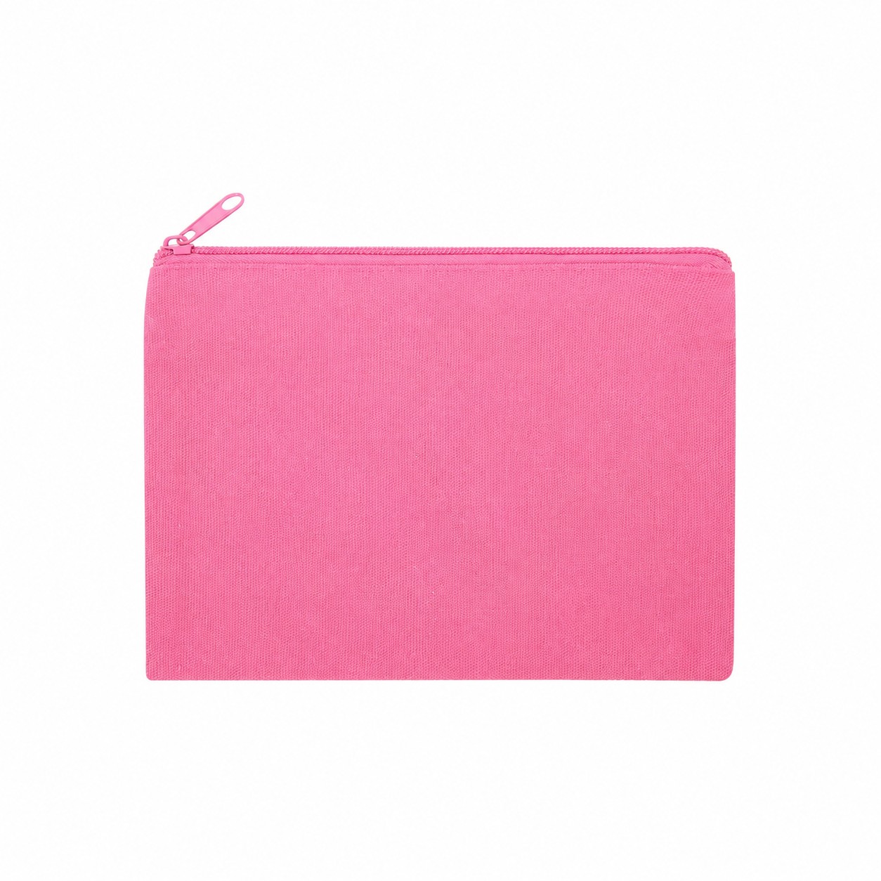 Cotton Solid Travel Pouch — Pink